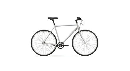 Fototapeta premium Minimalist white bicycle isolated on white background