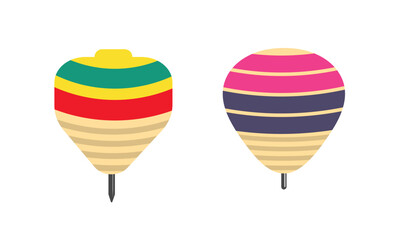 Colorful spinning wooden toy lattu representing traditional childhood play and happiness