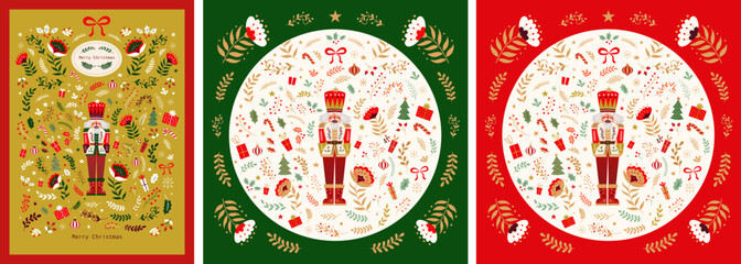 Christmas covers design with Nutcracker
