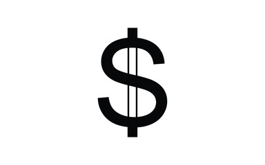 Isolated Black Dollar Symbol on White Background Represents Wealth and Finance