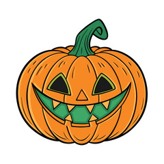 Halloween Pumpkin Vector Illustration Cartoon Jack o Lantern Isolated