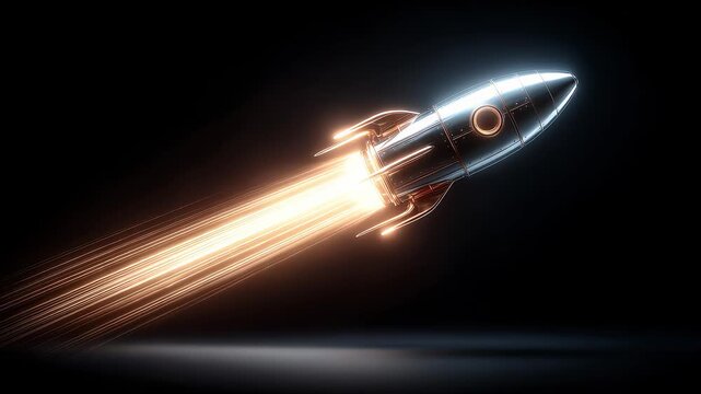 Rocket Launch Dashing to Future Technology Innovation