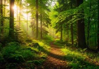 Obraz premium morning in the forest