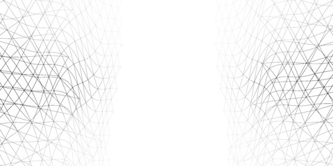 Futuristic circle wave. Vector white cyberspace. Abstract music sound wave with dots. Black moving particles on a white backgroun