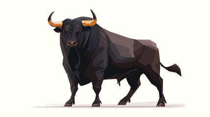 Vector illustration of a bull isolated on a white background
