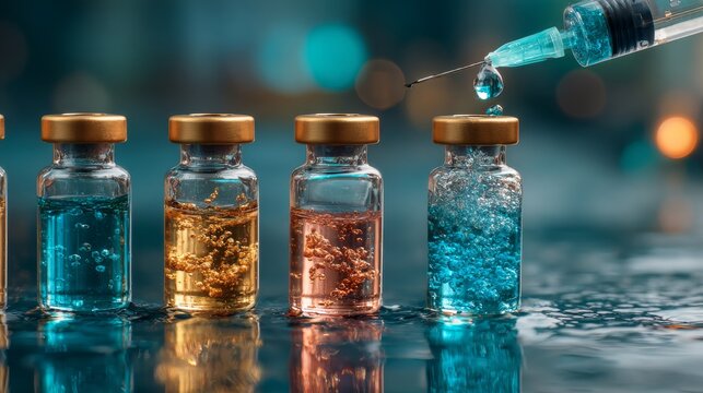 Medical supplies are used by professionals to administer vaccines in a clinical setting at a health facility for health and safety