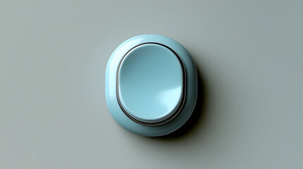 a button of mint color fitted on wall