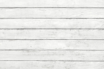 Naklejka premium Weathered white wood planks create a rustic, clean backdrop perfect for modern design, farmhouse decor, or coastal themes