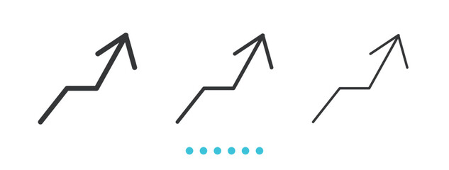 Upward Trending Line icon. Thin line icon vector
