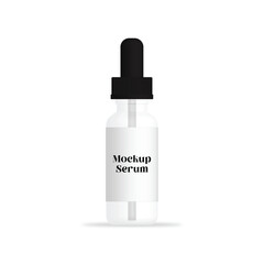 Minimalist Serum Bottle Mockup White Dropper Packaging Design