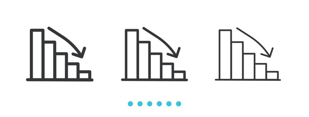 Descending Bar Chart icon. Thin line icon vector