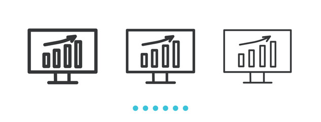 Digital Performance Graph icon. Thin line icon vector