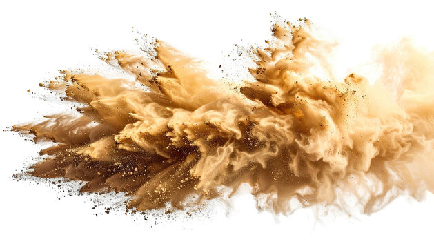 Sand explosion bursts outward, chaotic and ephemeral