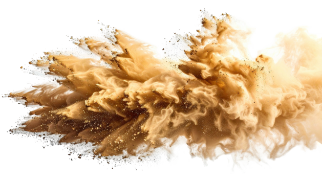 Sand explosion bursts outward, chaotic and ephemeral