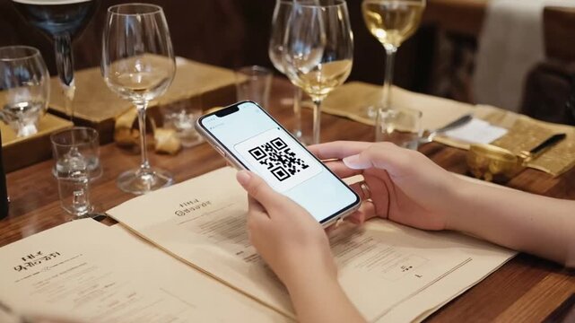 QR menu at the restaurant.