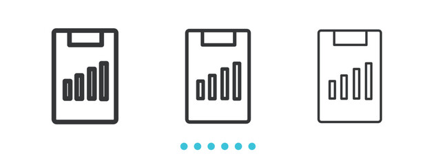 Clipboard with Bar Graph icon. Thin line icon vector