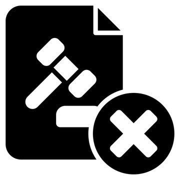 Waiver Glyph Black Icon