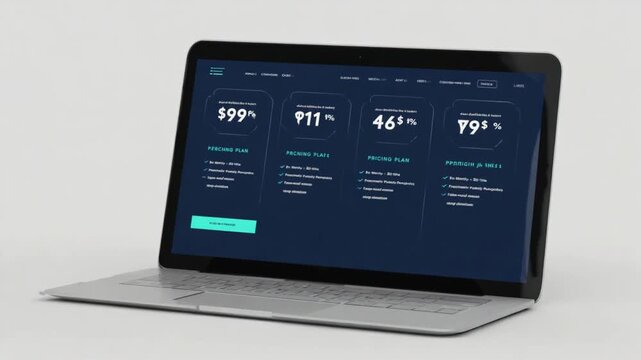 Pricing plans on a website.