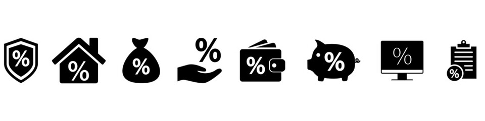 Loan icon vector set. interest illustration sign collection. bank sign. cost logo. Design for web.