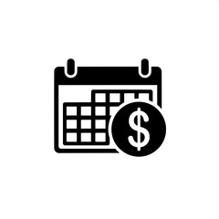 Financial Calendar Icon Planning, Budgeting, and Dollar Sign Representation
