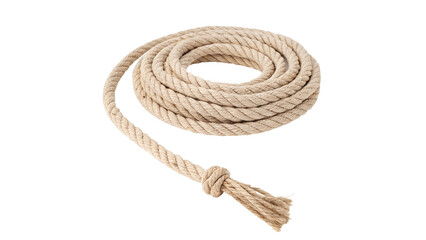 Rope coiled neatly on a flat surface, showcasing its texture and form in a simple yet effective...