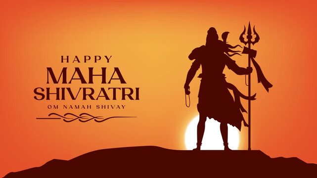 Maha Shivratri - Hindu festival celebrated of Hindu God Lord Shiva background animation, 4K Free Video