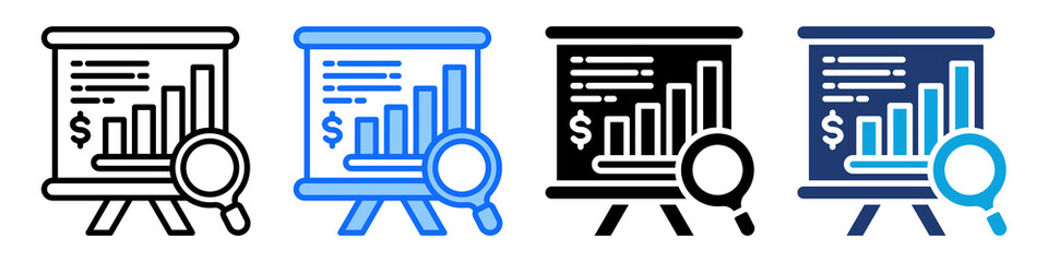 Data Analytics Icon Set Multi Style Vector Illustration