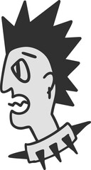 Punk Rock Head Doodle 