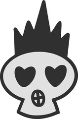 Punk Rock Skull Doodle 