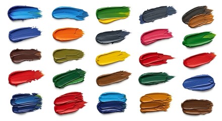 Colorful vector collection of candy hearts and speech bubbles with splash texture and grunge stroke design