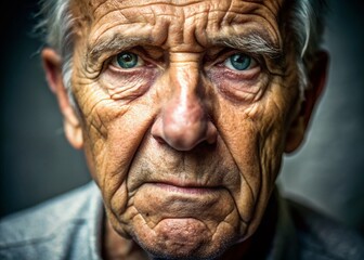 Elderly Woman Experiencing Spinal Osteoarthritis Pain - Portrait Photography Stock Photo