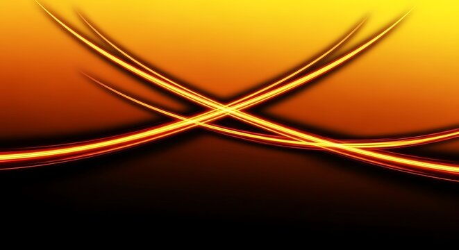 Abstract fiery orange and black swirling light streaks