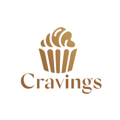 Golden Cupcake Cravings Logo for Bakery Branding