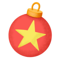 Obraz premium christmas ball ornament decoration winter tree december isolated on white clipart png transparent illustration