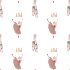 Nutcracker Ballet Winter Seamless Pattern
