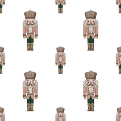 Nutcracker Ballet Winter Seamless Pattern
