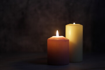three burning candles