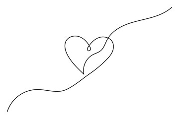 Romantic love symbol outline vector illustration