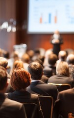 people attending business presentation