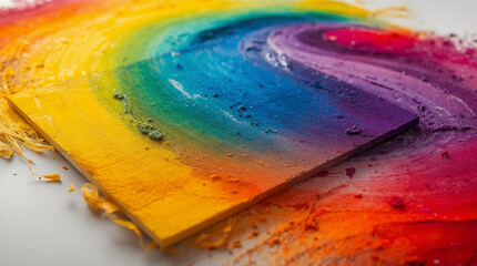 artistic colorful gradient wood art