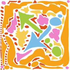 . Vibrant retro abstract background with geometric shapes and bold colors. Perfect for adding a touch of nostalgia to your designs.