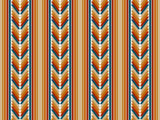 Vertical seamless pattern with geometric stripes and chevrons in a fall and earth color scheme.