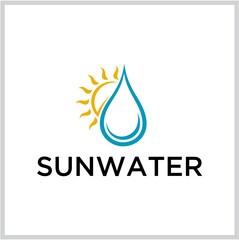 Creative Sun and Water Droplet Abstract Logo Design, Vector Illustration for Environmental, Hydration, or Renewable Energy Concepts