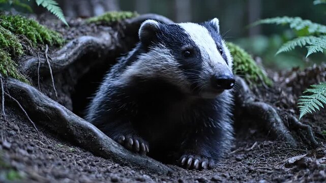 Badger in the Forest A Glimpse into Wildlifes Hidden World.