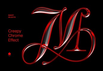 Creepy Chrome Text & Logo Effect Mockup