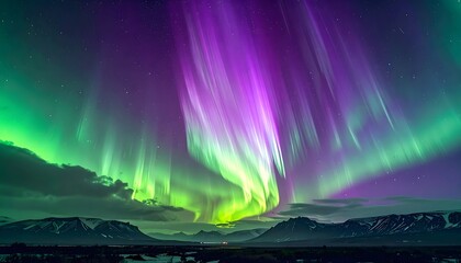 Captivating Aurora Borealis Display A Vibrant Dance of Lights Across the Night Sky
