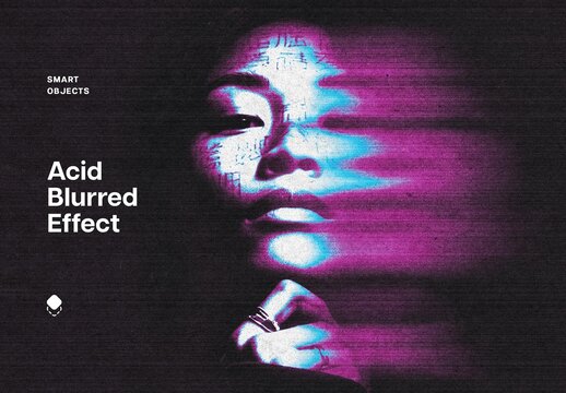 Acid Blurred Photo Effect Mockup
