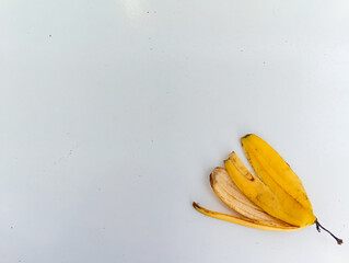 Isolated Banana Peel yellow brown on white. This Banana Peel image is perfect for composting or food waste concepts.