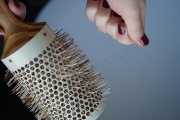 Hair loss on a comb