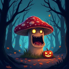 Scary toothy toadstool